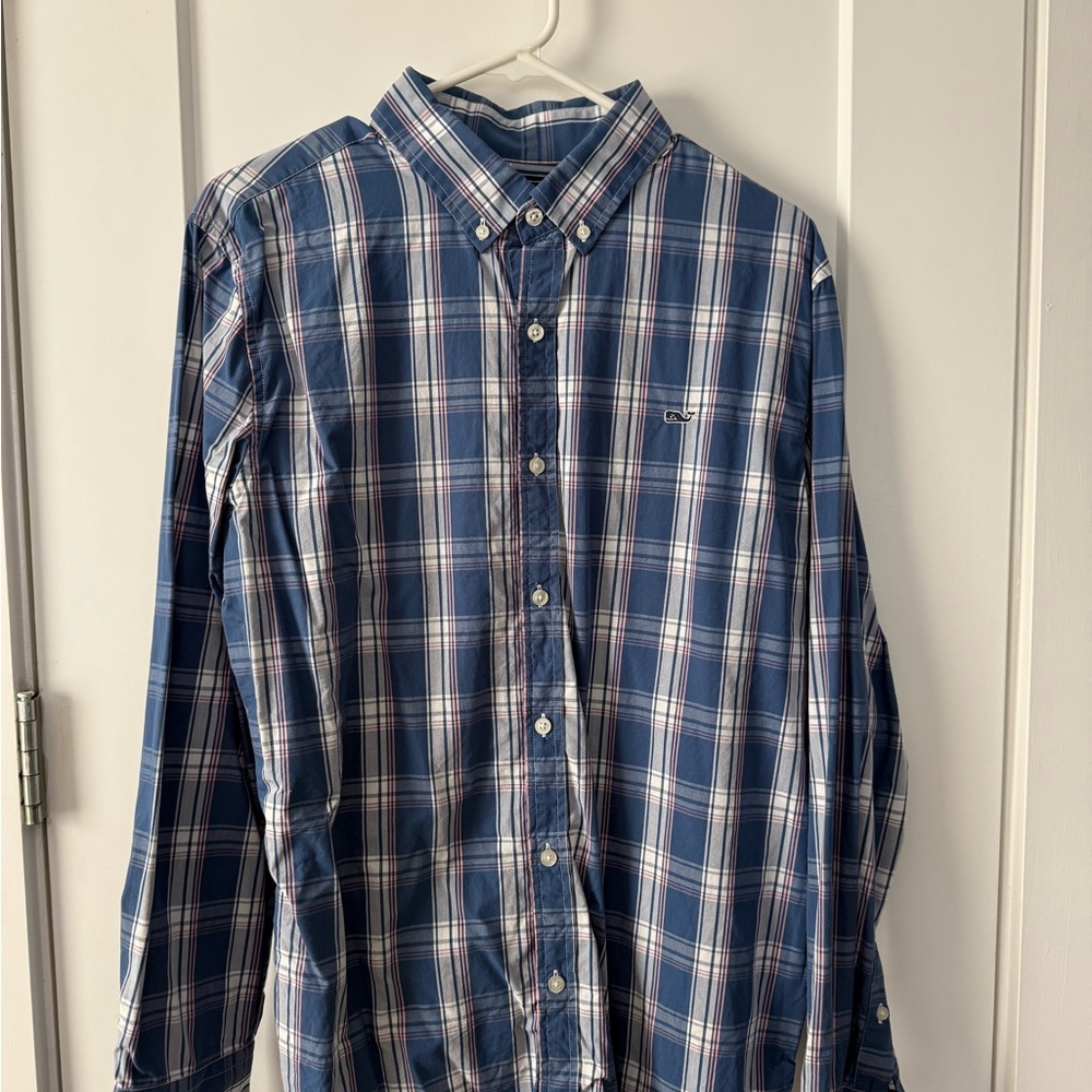 Vineyard Vines Men's Blue Plaid Shirt